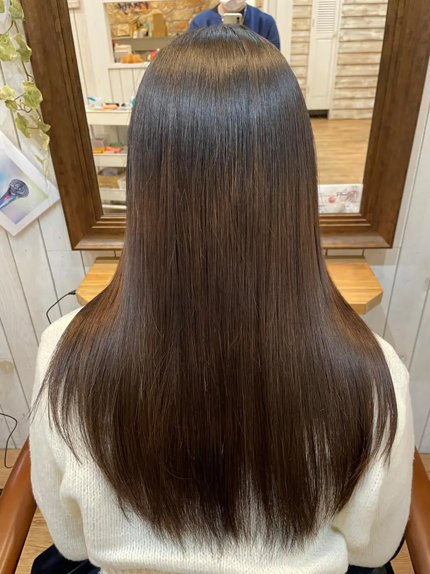 ロング 髪質改善 ボブ、レイヤー、 ハイトーン、古淵のヘアスタイル