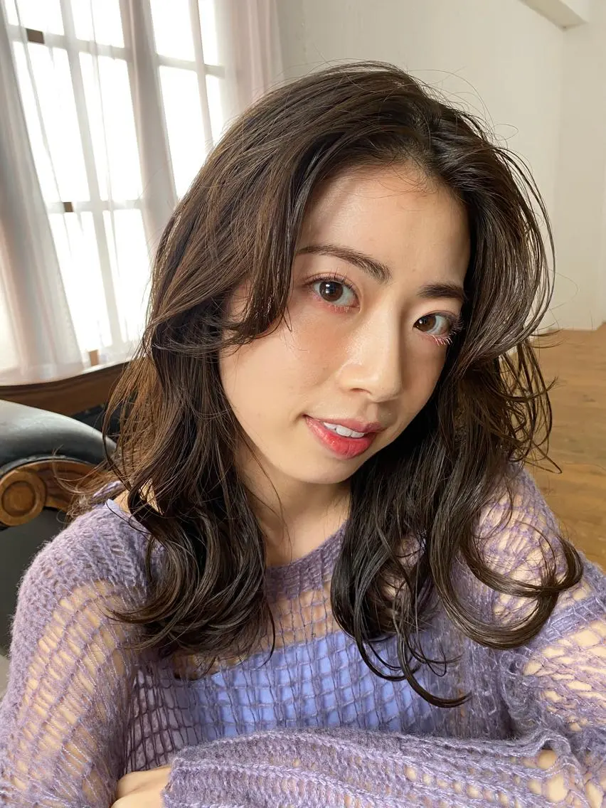 セミロング カラー パーマ ヘアアレンジ ひなの .のその他イメージ