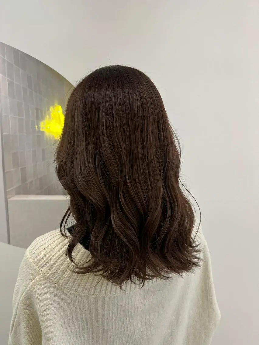 セミロング カラー ブラウンカラー ショコラブラウン 韓国ヘア☁️ mitsukiのヘアスタイル