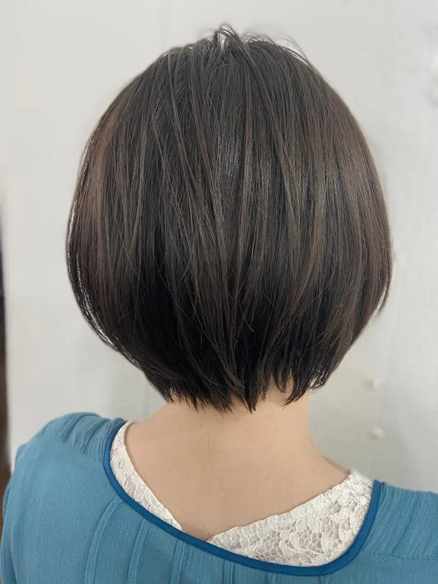 ショート カラー パーマ ヘアアレンジ メンズ キッズ ネイル マツエク・マツパ アイブロウ メンズハイライト メンズパーマ ブラウンカラー ケアカラー 透明感カラー 久木原 ゆりのヘアスタイル