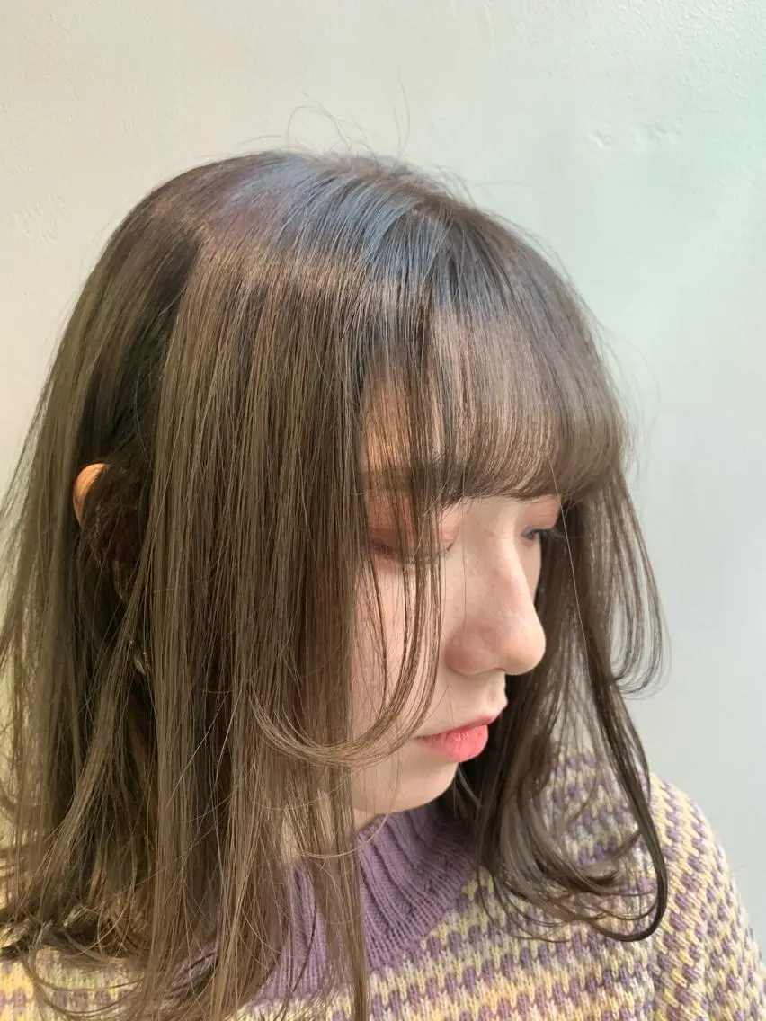 セミロング カラー ヘアカラー トリートメント 🍃柔らか透け髪 /表参道/瑞希🍃のヘアスタイル