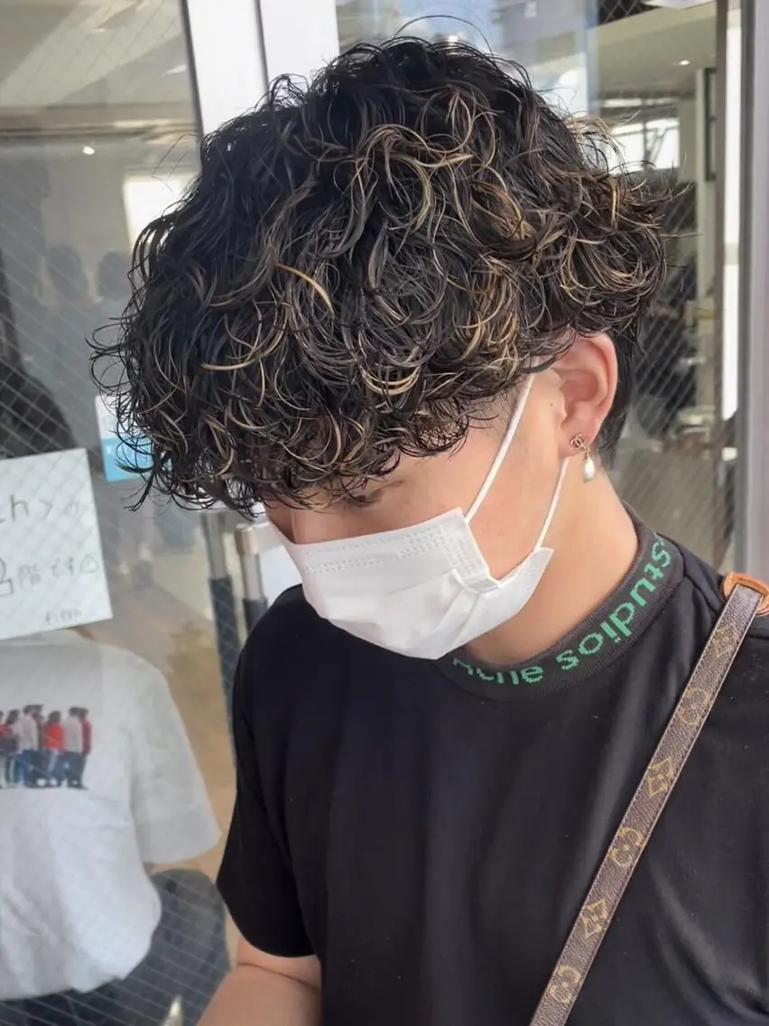 ショート パーマ メンズ メンズパーマ 波巻きパーマ SENTA✨メンズ パーマ✨fifth栄のヘアスタイル
