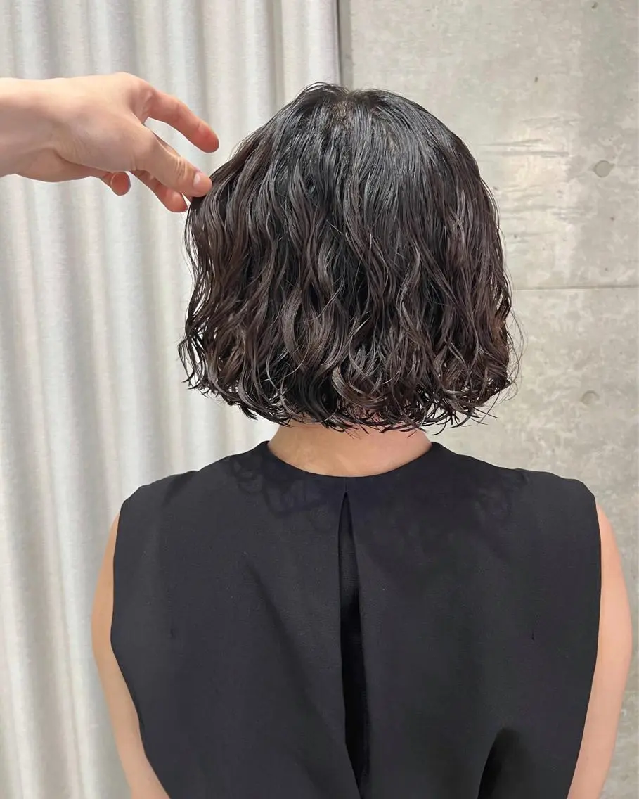 ショート パーマ ボブパーマコテ巻き風 パーマNo1深江秀平のヘアスタイル