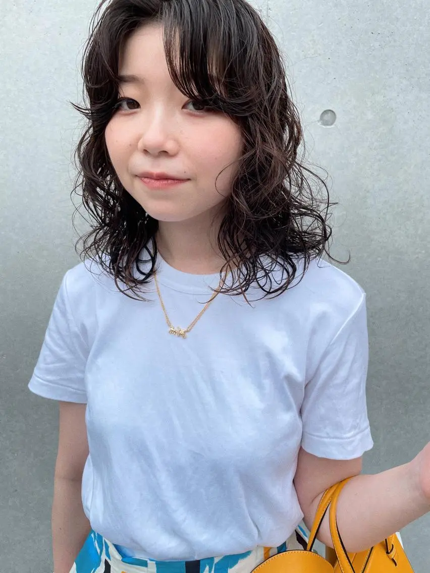 ミディアム カラー カット パーマ トリートメント センスをお届けします 大谷将生infpのヘアスタイル