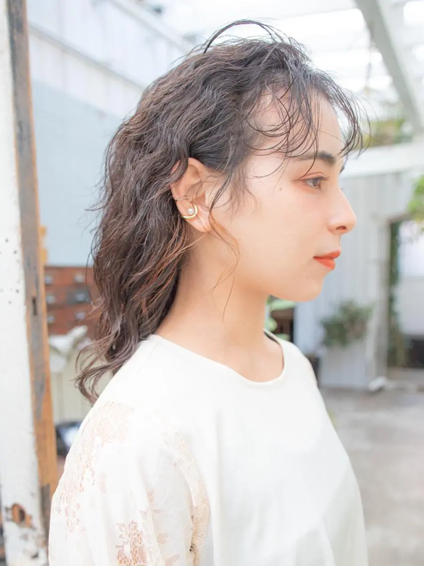 セミロング カラー ヘアアレンジ セミロングパーマ ヘアカラー 北九州美容室 🕊️わかな✂︎のヘアスタイル