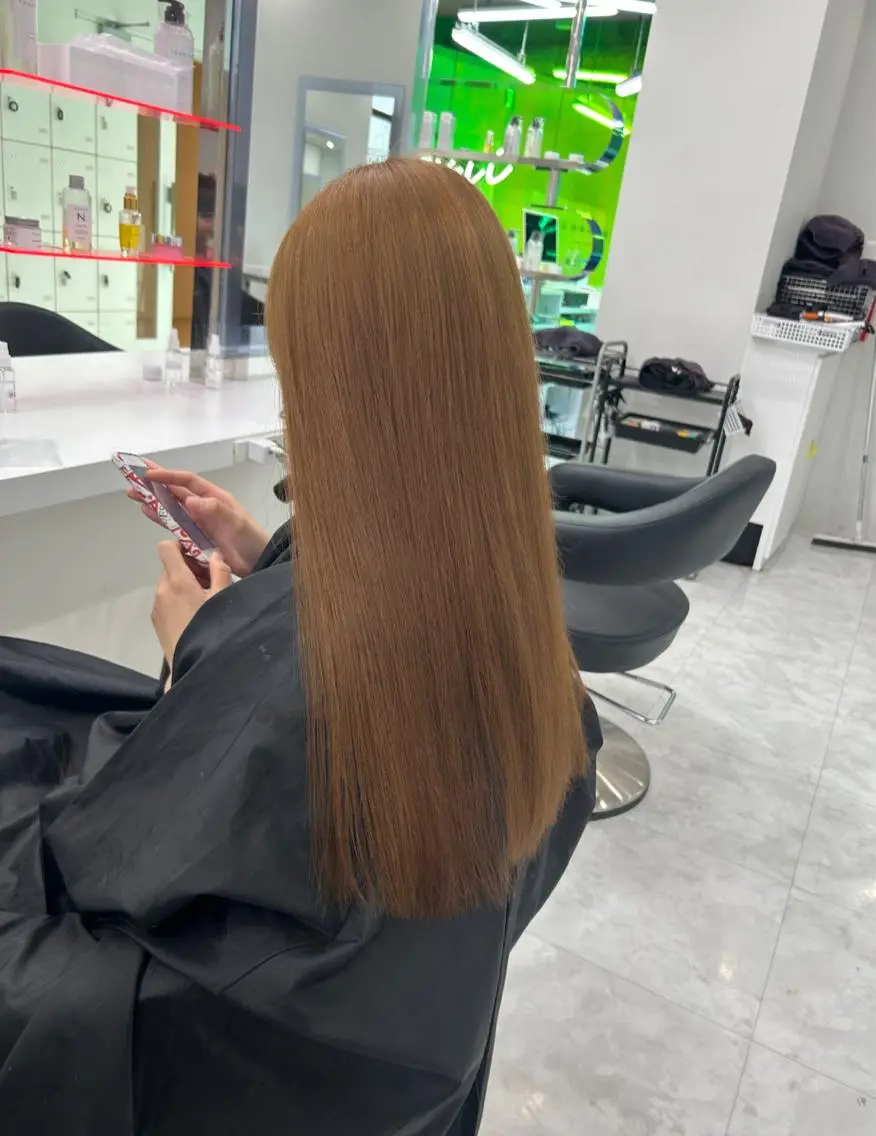 ロング チョコレートブラウン ピンクブラウン ピンクラベンダー 顔周りカット 髪質改善 ヘアカラー トリートメント ヘッドスパ 🤎MISAKI 艶髪カラー🤎のヘアスタイル
