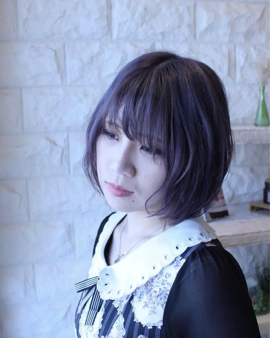 ショート カラー パープルカラー カット ヘアカラー 土居 正季のヘアスタイル