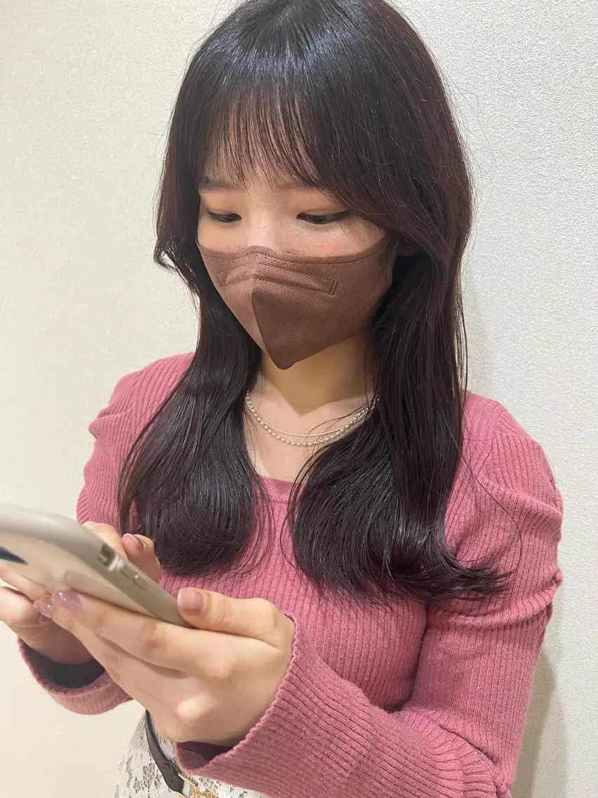 セミロング カラー くびれヘア 外国人対応 佐久間のヘアスタイル