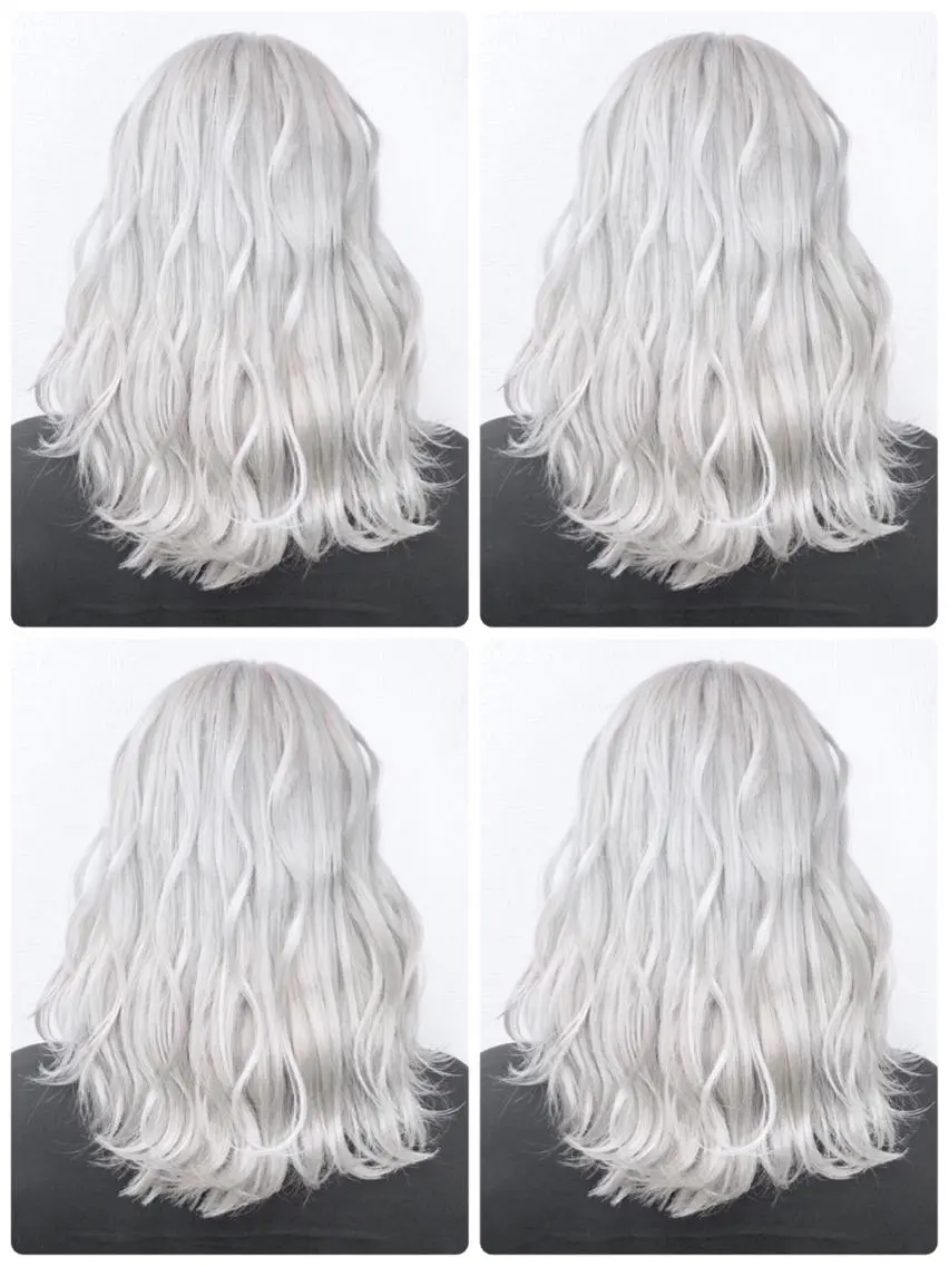 ミディアム カラー JuNブリーチに 縮毛矯正するプロのヘアスタイル