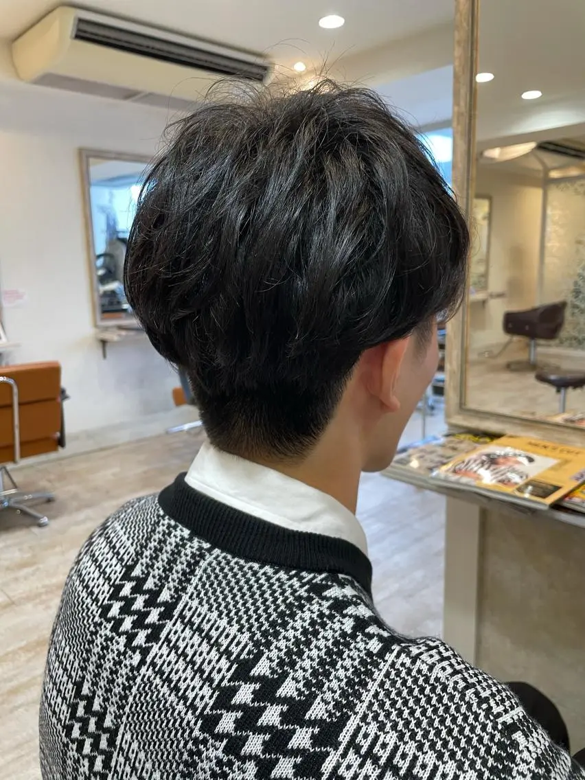 ショート パーマ メンズ 小顔/似合わせカット 杉山莉菜のヘアスタイル