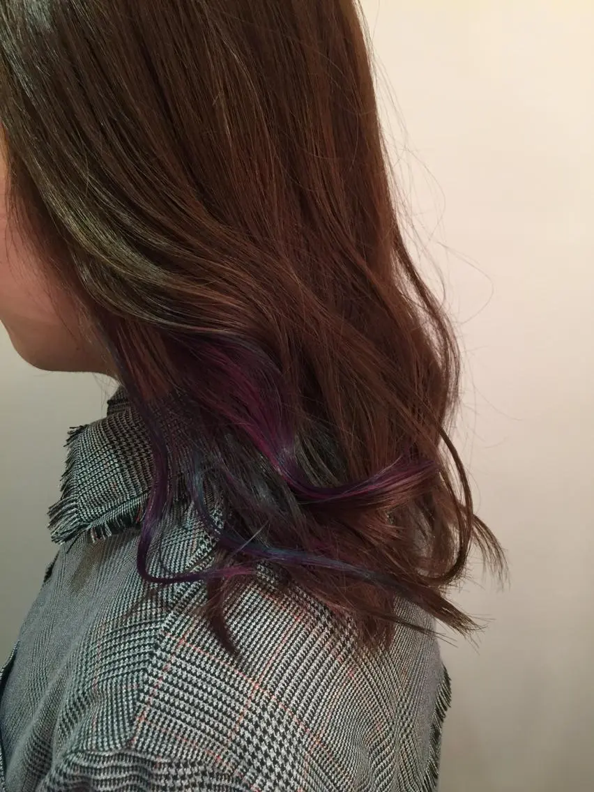 セミロング カラー ユニコーンカラー 原宿サロン代表 デザインカラー伊藤卓のヘアスタイル