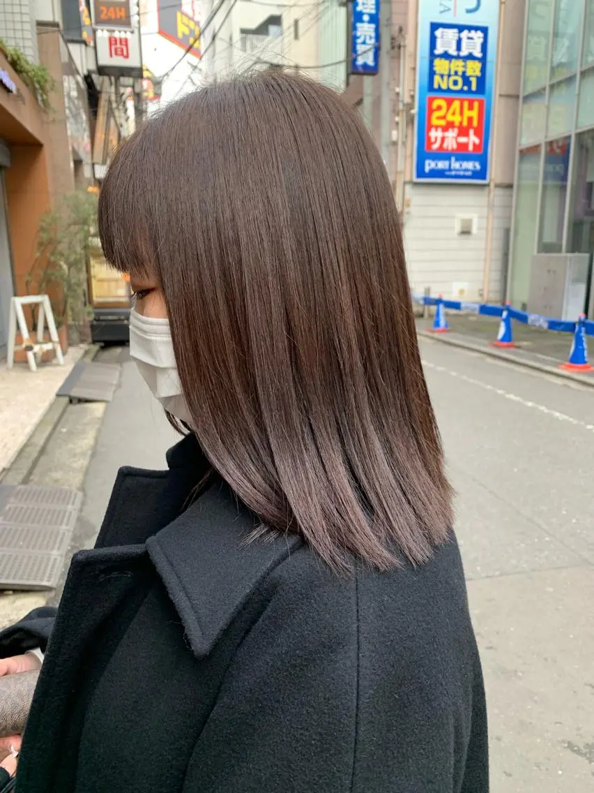 セミロング カラー ヘアアレンジ アクアカラー 髪質改善 トリートメント 🫧透明感カラー/ ボブ/小笠原汐海🪽のヘアスタイル