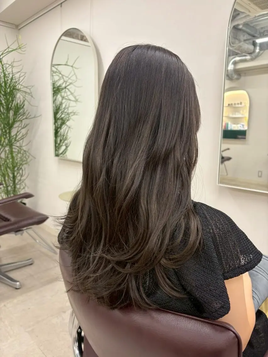ロング カラー ショートボブ ボブ くびれヘア 顔周りカット ロング カット ヘアカラー N゜jillva ナンバージルバのヘアスタイル