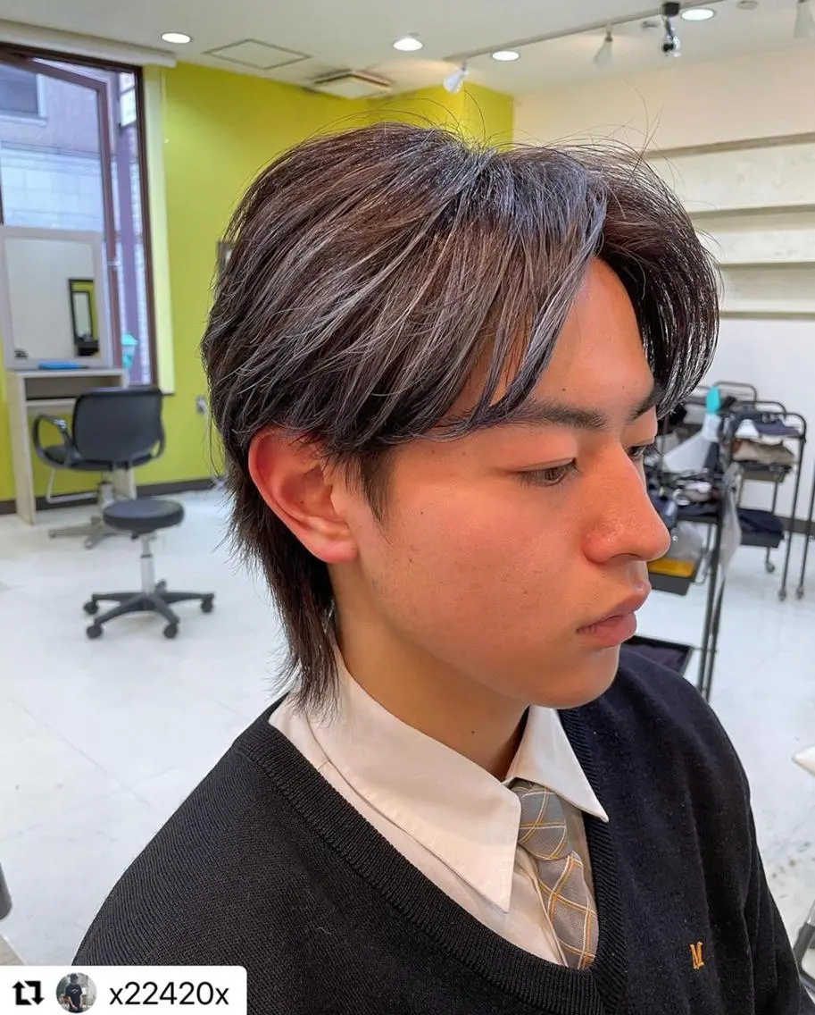 ショート カラー パーマ メンズ メンズハイライト ハイライトカラー ハイライト 🩷Eny terrace🩷のヘアスタイル