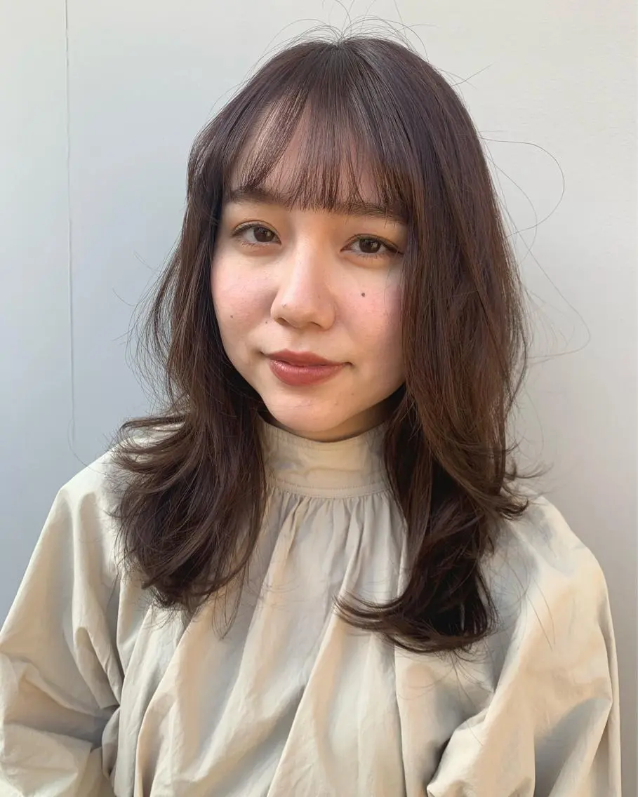 セミロング カラー カット トリートメント hubhair レイヤー/透明感のヘアスタイル