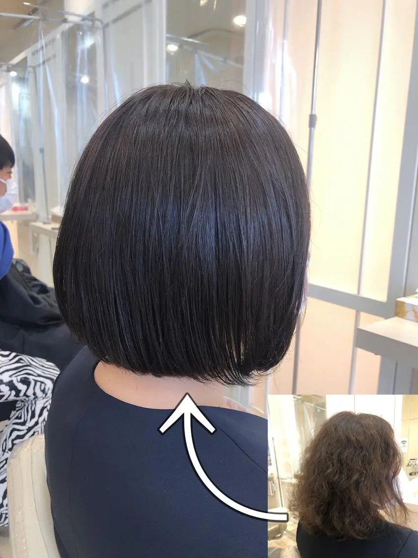 ショート カラー パーマ 髪質改善 須賀 一美のヘアスタイル