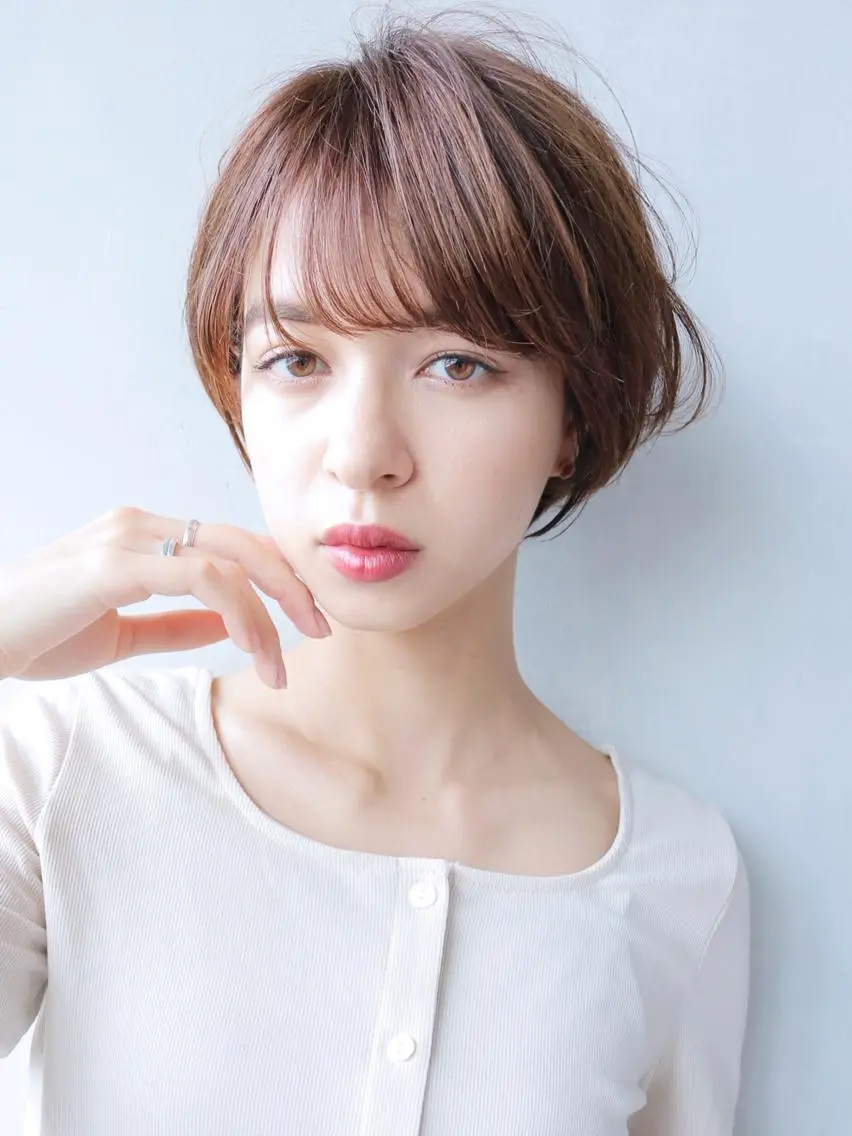 ショート カラー パーマ ヘアアレンジ ショートヘア 小顔カット ITbyALBUM 中野店のヘアスタイル