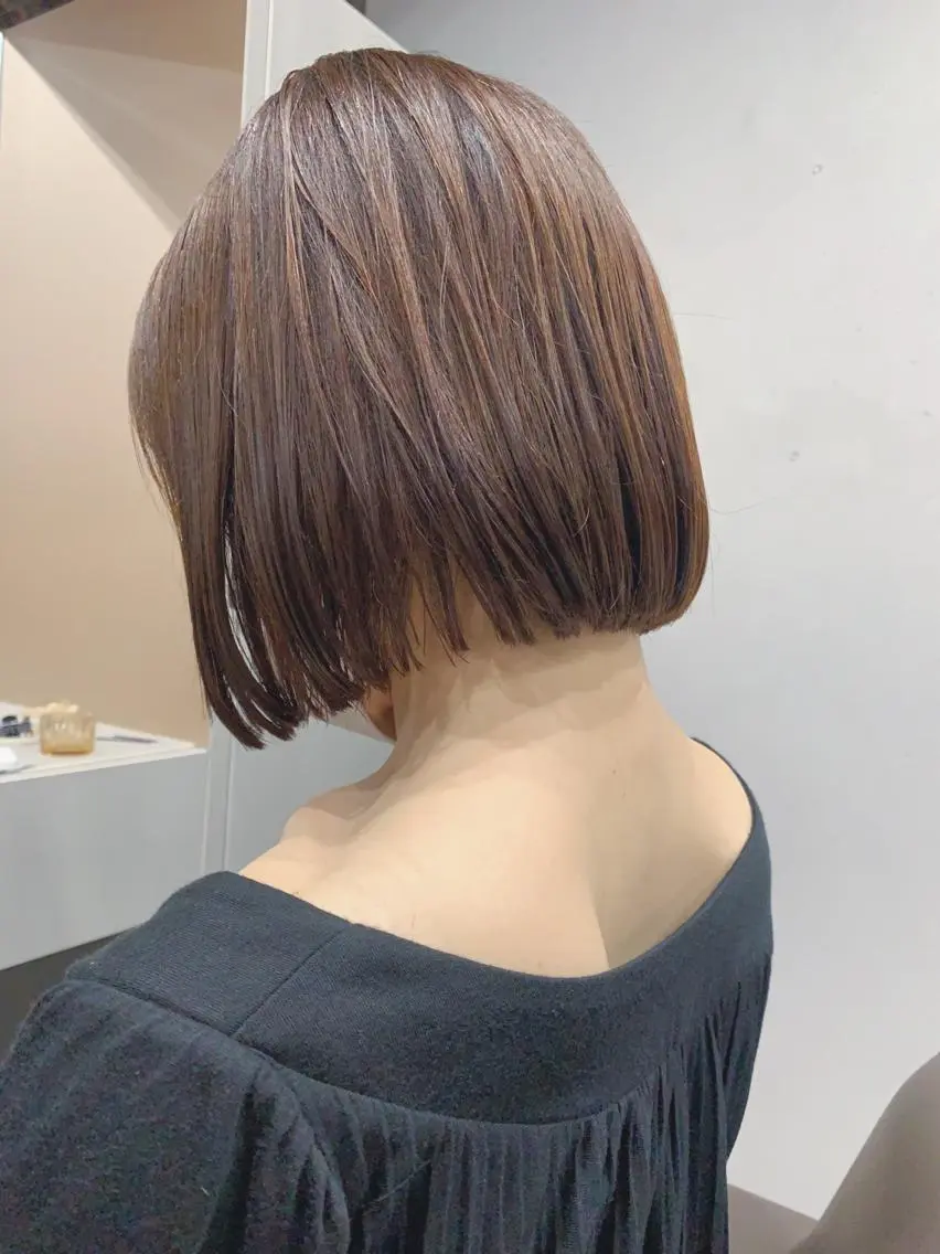 ショート カラー ボブパーマコテ巻き風 パーマNo1深江秀平のヘアスタイル