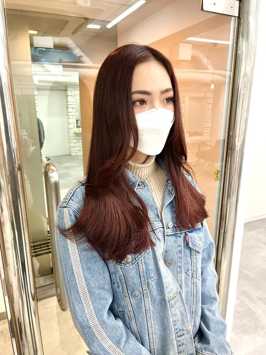 カラー ブラウンカラー ピンクカラー カット ヘアカラー トリートメント 天王寺韓国ヘア 小山歓実のヘアスタイル