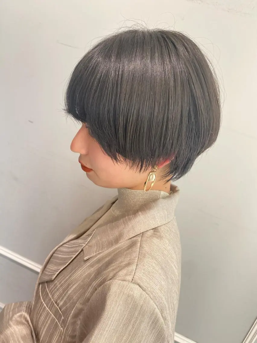 ショート 美髪矯正透明感カラー 江川　和輝のヘアスタイル