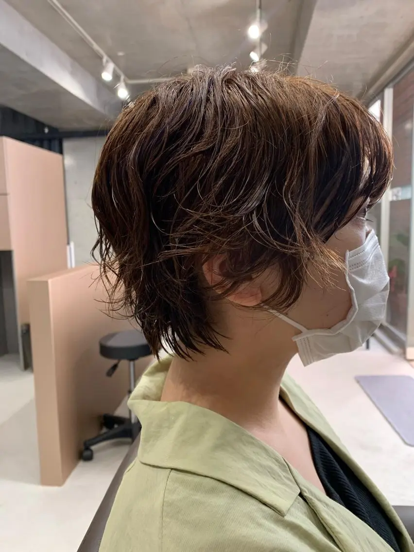 ショート パーマ ボブパーマコテ巻き風 パーマNo1深江秀平のヘアスタイル