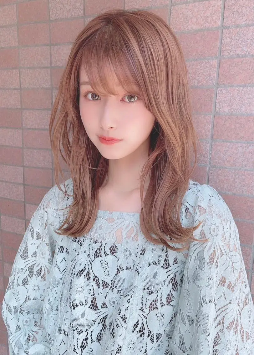 セミロング カラー パーマ ヘアアレンジ 【公式】amble luxe池袋東口🩷のヘアスタイル