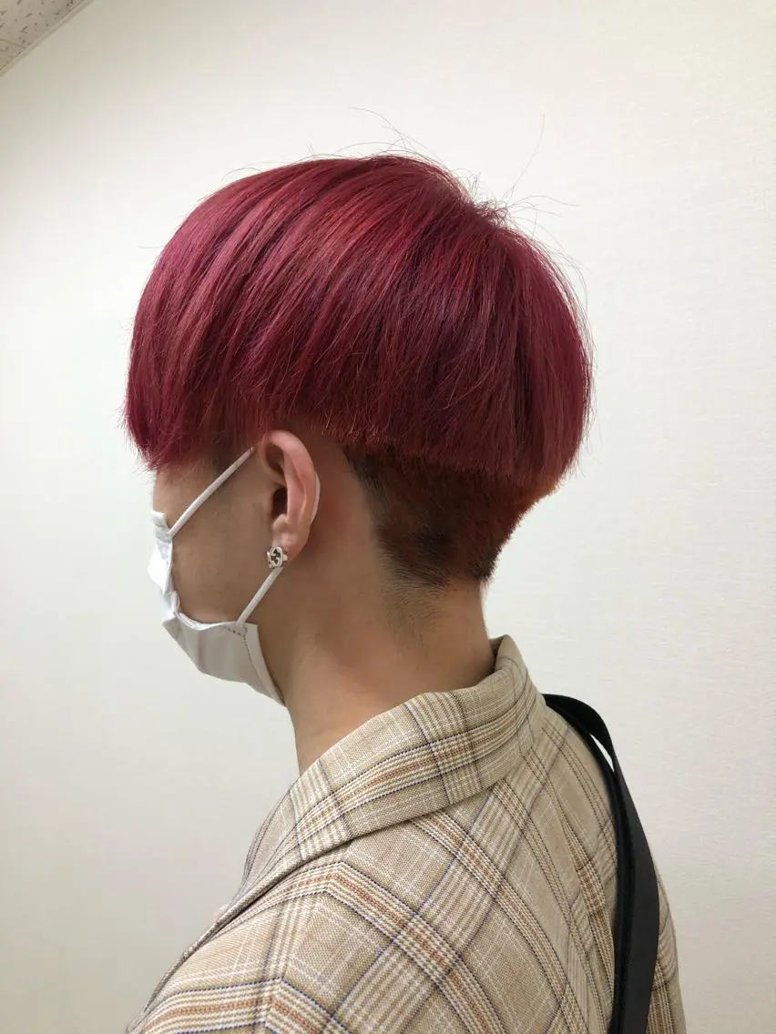 カラー メンズ ピンクカラー 髪質改善⭐️透明感 カラーノグチショウタのヘアスタイル