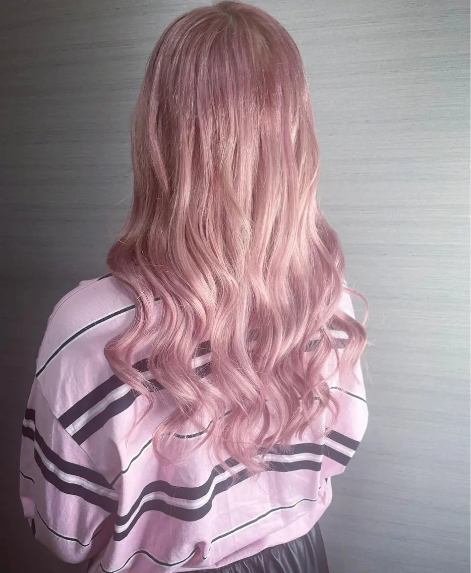 ロング カラー シールエクステ ピンクカラー エクステ ウルフカット シシド ユウスケ Aceのヘアスタイル