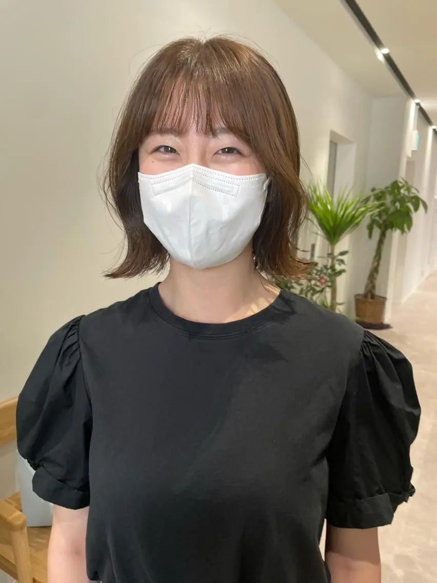 ミディアム カラー ベージュカラー ブリーチ ブリーチなしカラー ボブ ヘアカラー ベージュ🤎透明感 カラー🤎anriのヘアスタイル