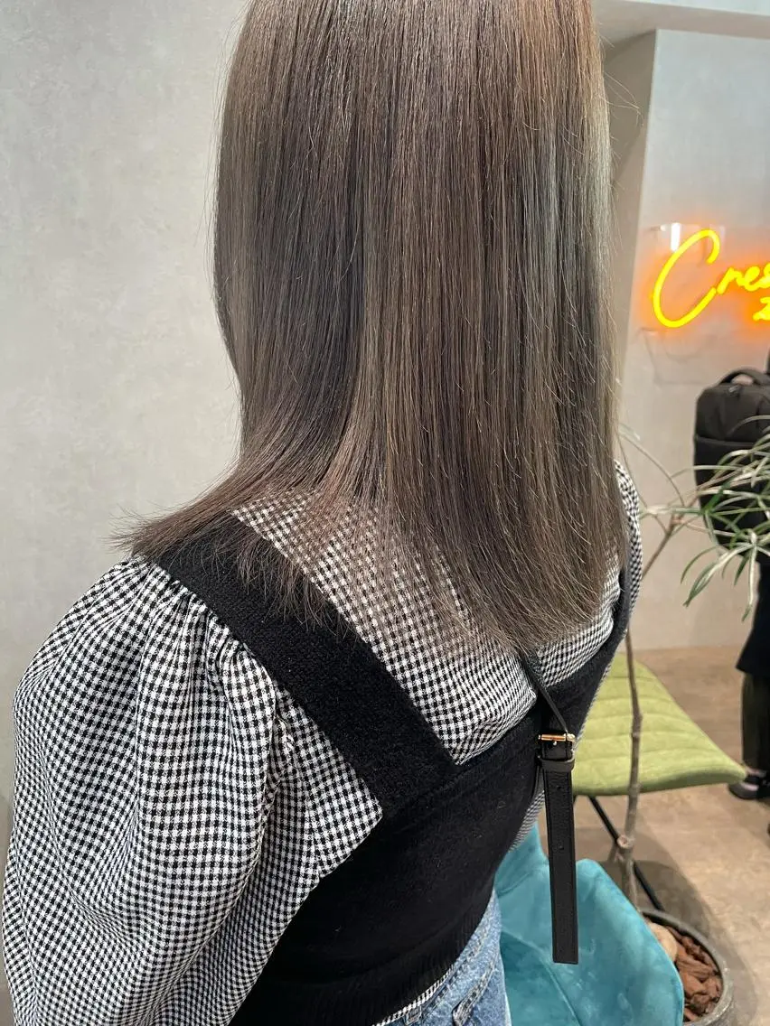 ミディアム カラー 髪質改善 トリートメント ヘアカラー ナチュラル透明感🌱 小山美樹子のヘアスタイル