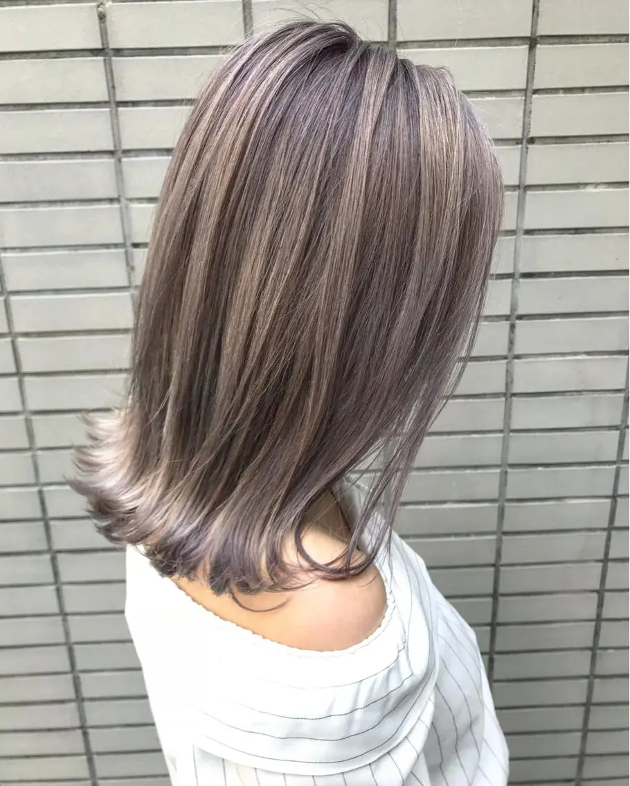 セミロング ヘアカラー Hardy ショータのヘアスタイル