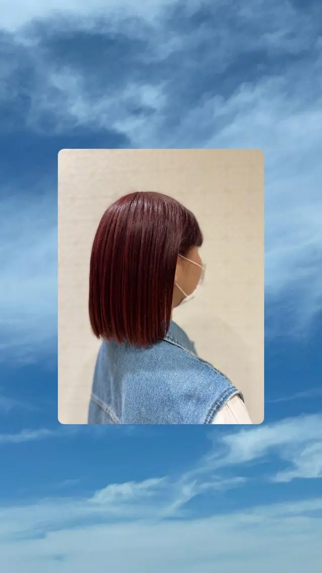ミディアム カット ヘアカラー トリートメント 益川万由 /高崎のヘアスタイル