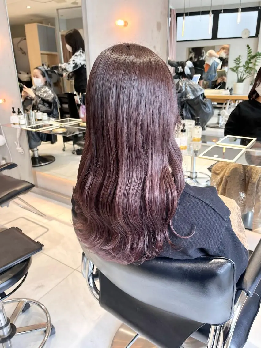 ロング カラー ピンクカラー ヘアカラー トリートメント ヘッドスパ ヘアセット 🎀艶モテカラー🎀 彩季のヘアスタイル