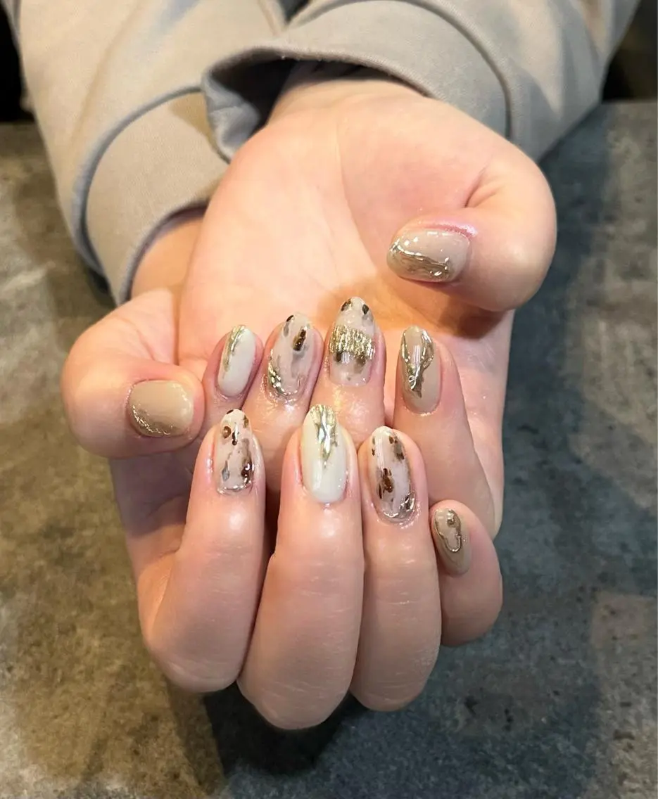 ネイル フラワーネイル フレンチネイル ジェルネイル ガラスフレンチ 大理石ネイル(マーブル) nail salon amanoのネイルデザイン