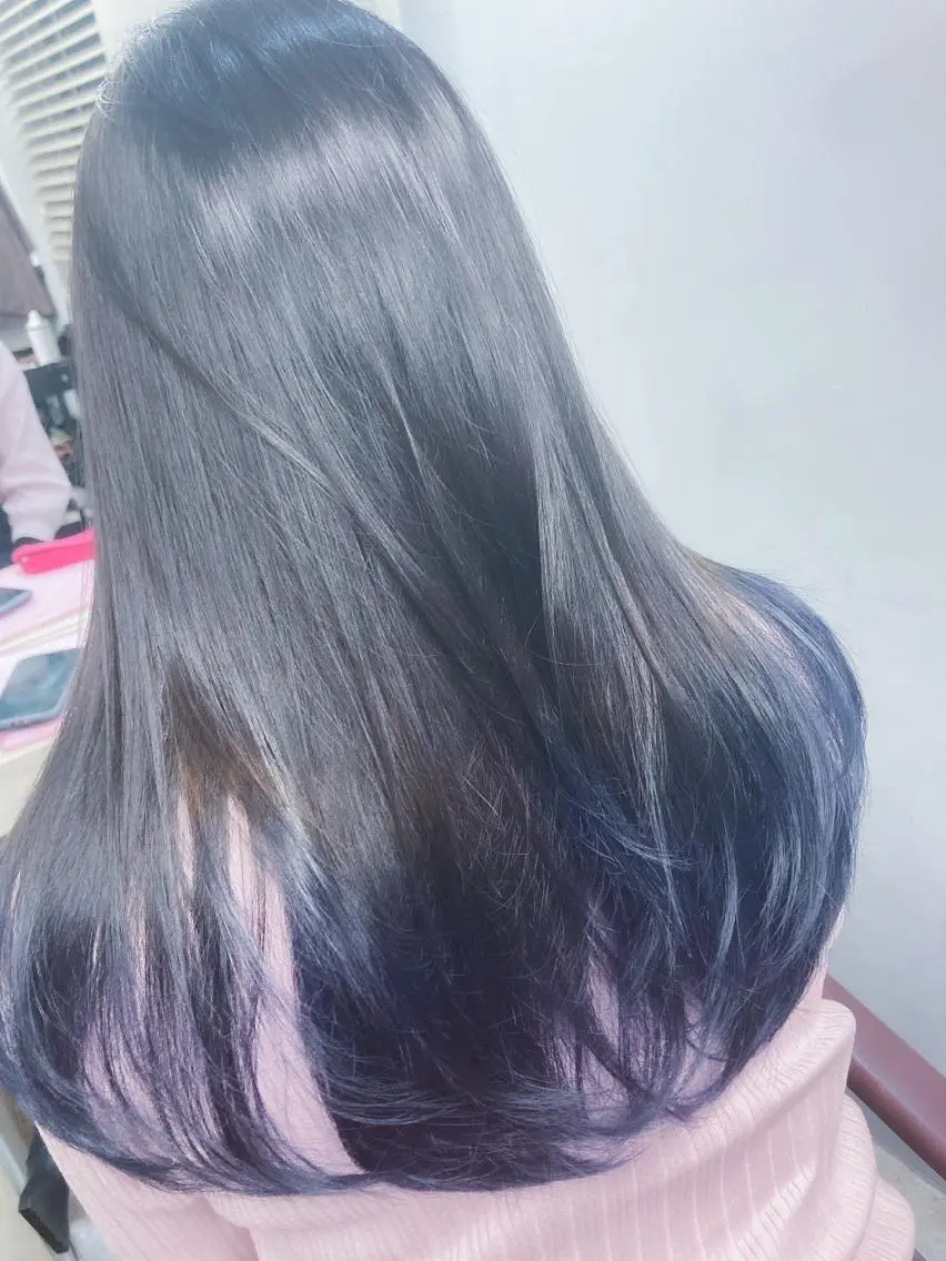 セミロング カラー ハイトーンカラー ✨美髪矯正×髪質改善 🍎カイト🍎渋谷のヘアスタイル