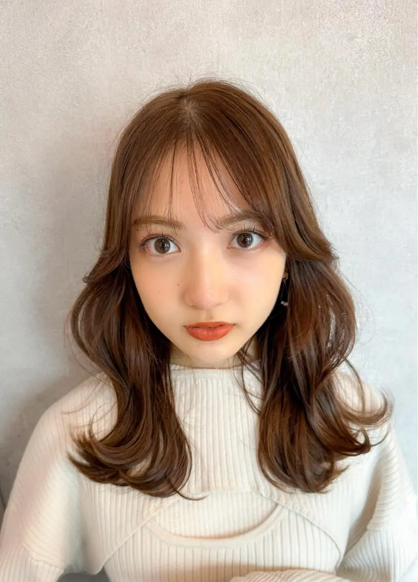 セミロング カラー シールエクステ セミロングパーマ ブリーチ ケアブリーチ ダブルカラー 新宿/韓国風レイヤー 髪質改善/渋谷直樹のヘアスタイル