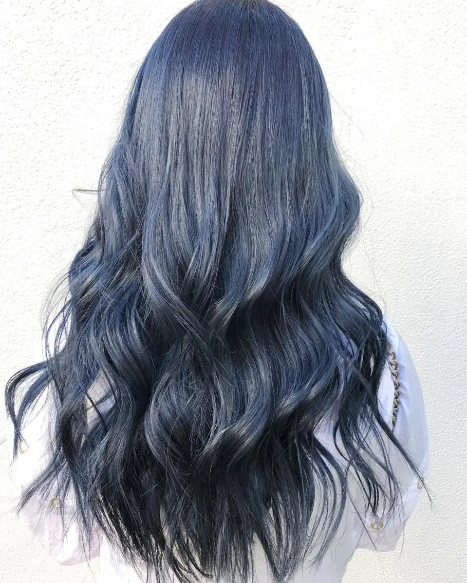 ロング カラー ネイビーカラー 外国人風カラー レイヤーカット BLend 渋谷のヘアスタイル