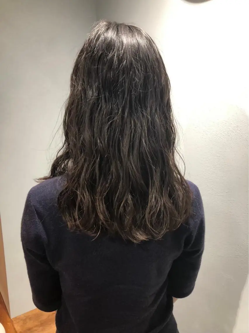 セミロング パーマ ボブパーマコテ巻き風 パーマNo1深江秀平のヘアスタイル