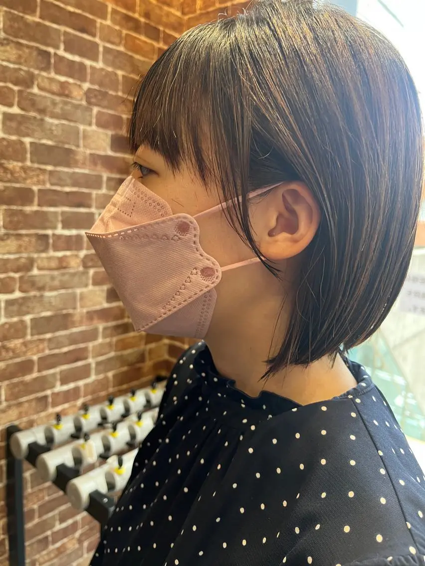 ショート カラー パーマ ヘアアレンジ メンズ キッズ ネイル マツエク・マツパ アイブロウ メンズハイライト メンズパーマ ブラウンカラー ケアカラー 透明感カラー 久木原 ゆりのヘアスタイル
