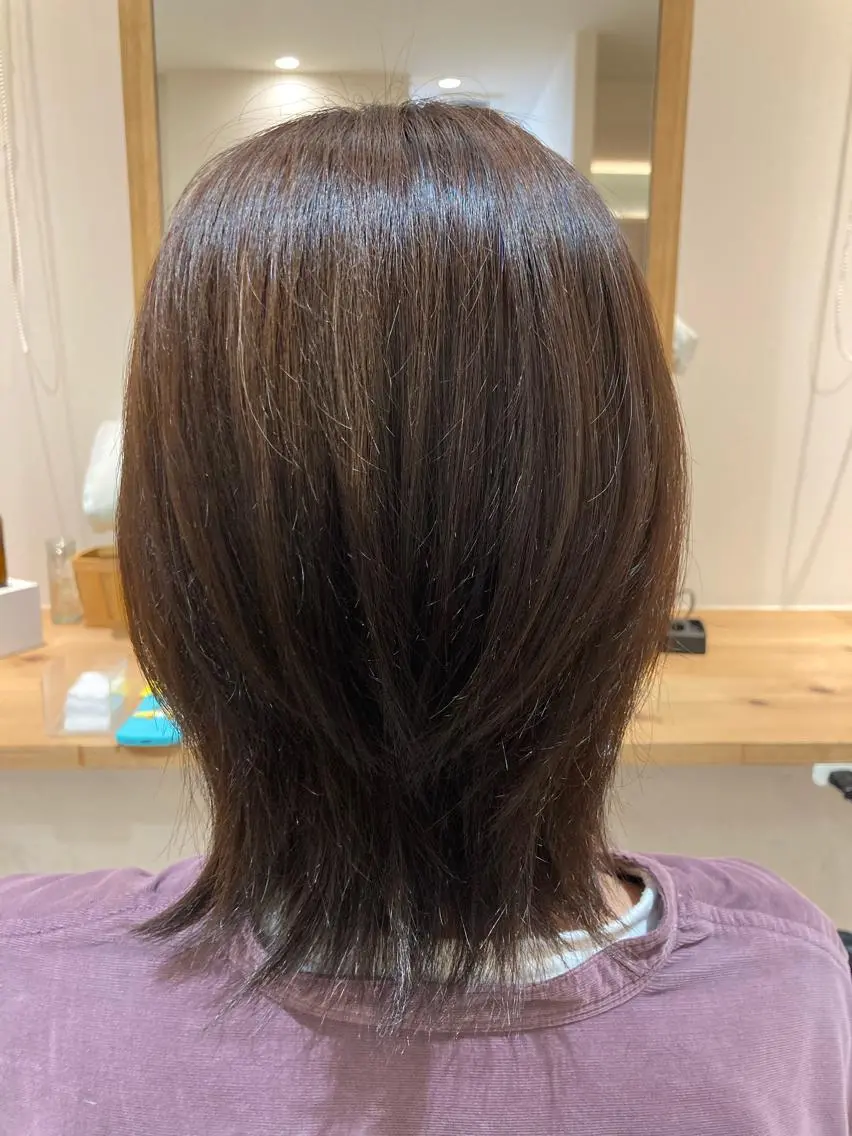 ミディアム くびれヘア カット ヘアカラー トリートメント Dream30 miyuのヘアスタイル