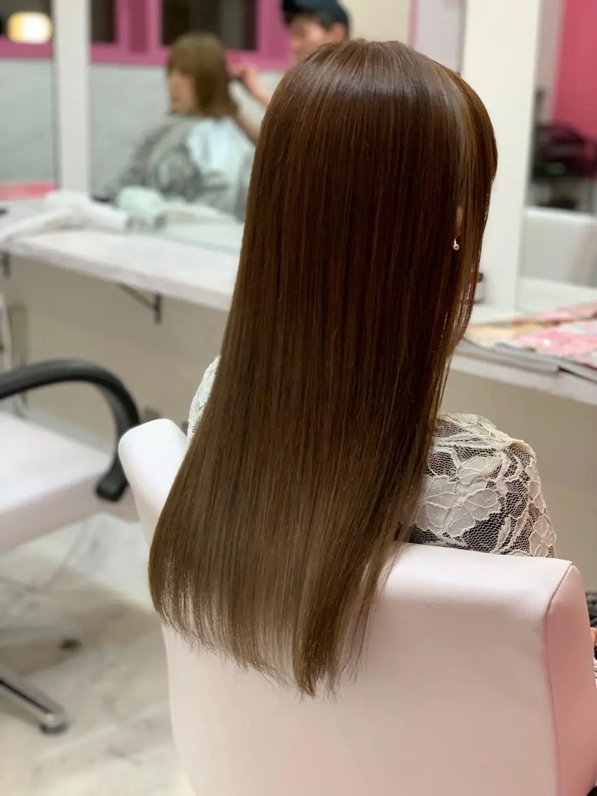 ロング カラー カット ヘアカラー ✨透明感カラー×艶髪 ✨生神優季のヘアスタイル