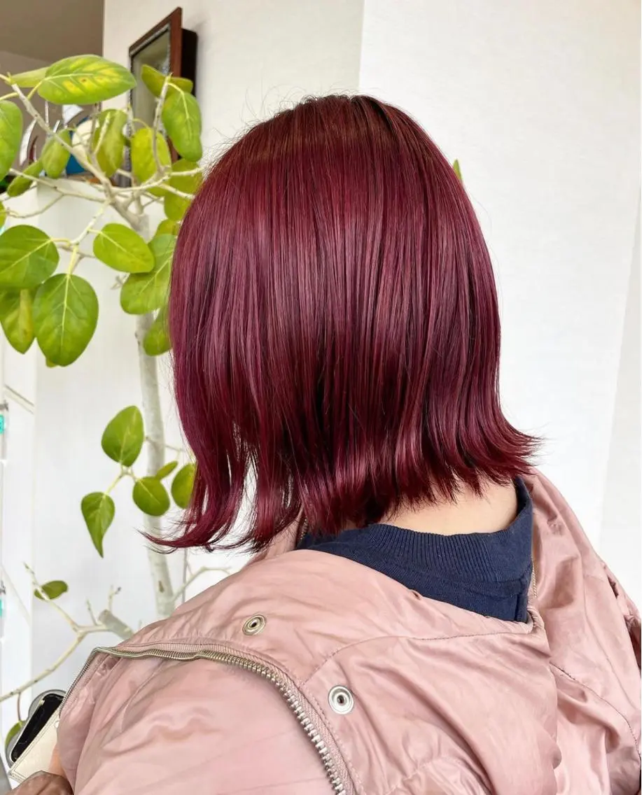 ミディアム カラー ブリーチ ピンクカラー RONDEL 伽那のヘアスタイル