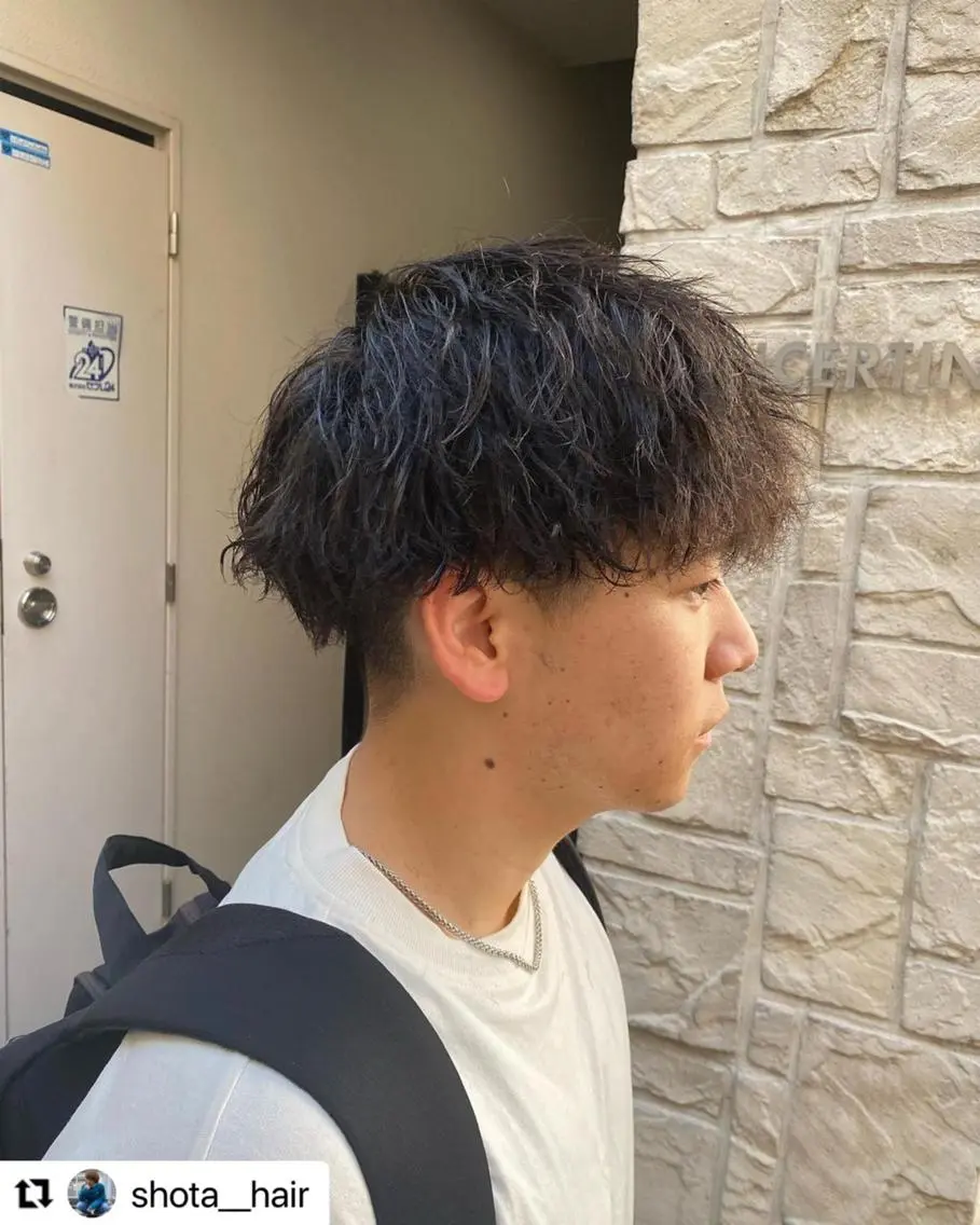 ミディアム カラー メンズ ミディアムパーマ メンズパーマ 🩷Eny terrace🩷のヘアスタイル
