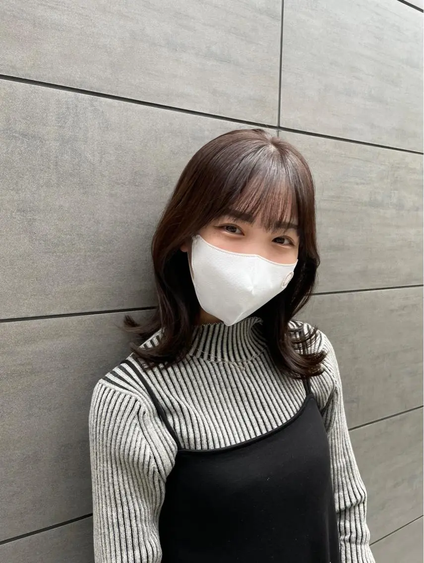 ミディアム カラー くびれヘア 韓国風ヘア 外ハネヘア Hana❁⃘*.゚ Jr.stylistのヘアスタイル