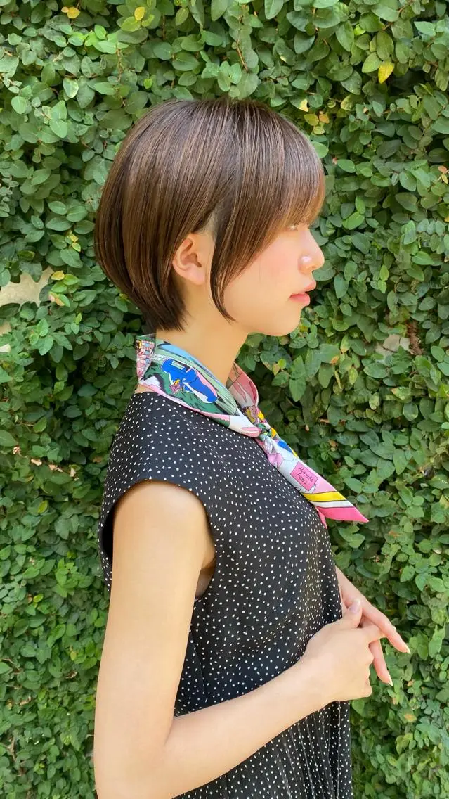 ショート カラー 丸みショート ブリーチ ケアブリーチ ダブルカラー ハイライトカラー 中北篤志 ショートボブのヘアスタイル