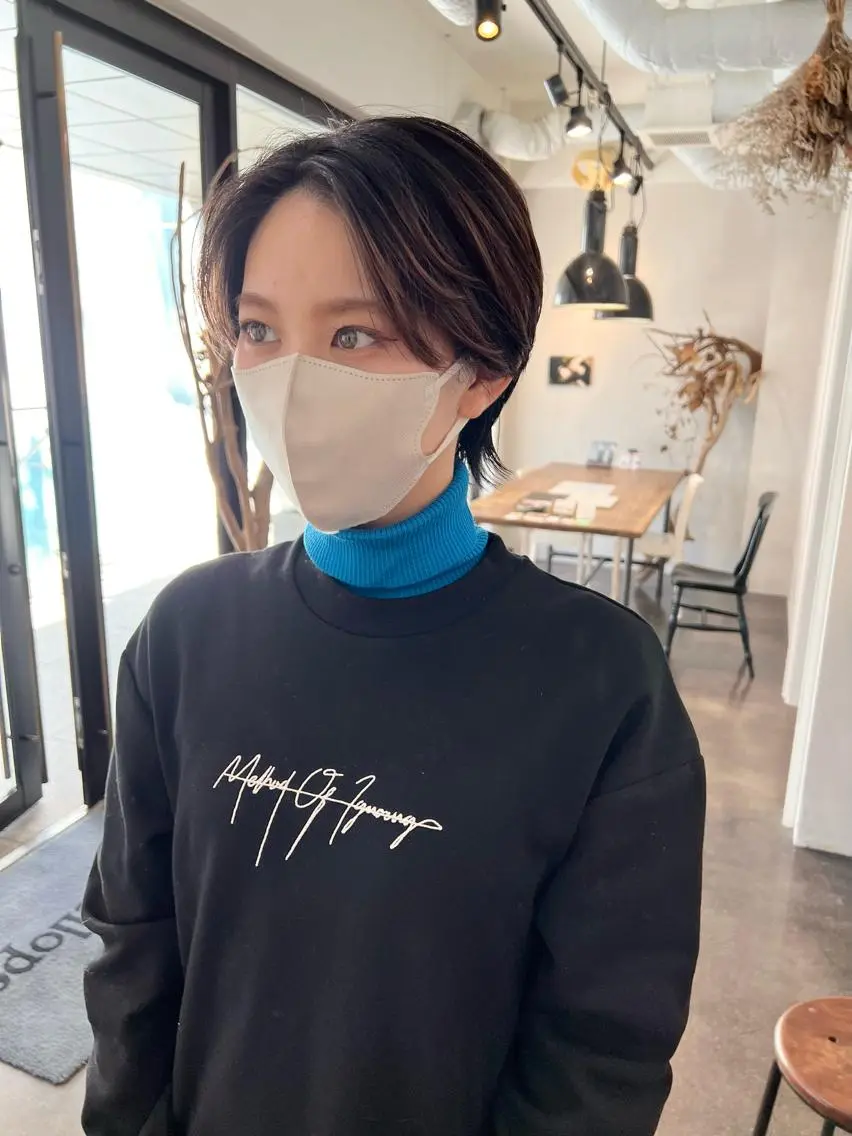 ショート カラー ショートヘア ウルフカット カット ヘアカラー 千葉 郁也のヘアスタイル