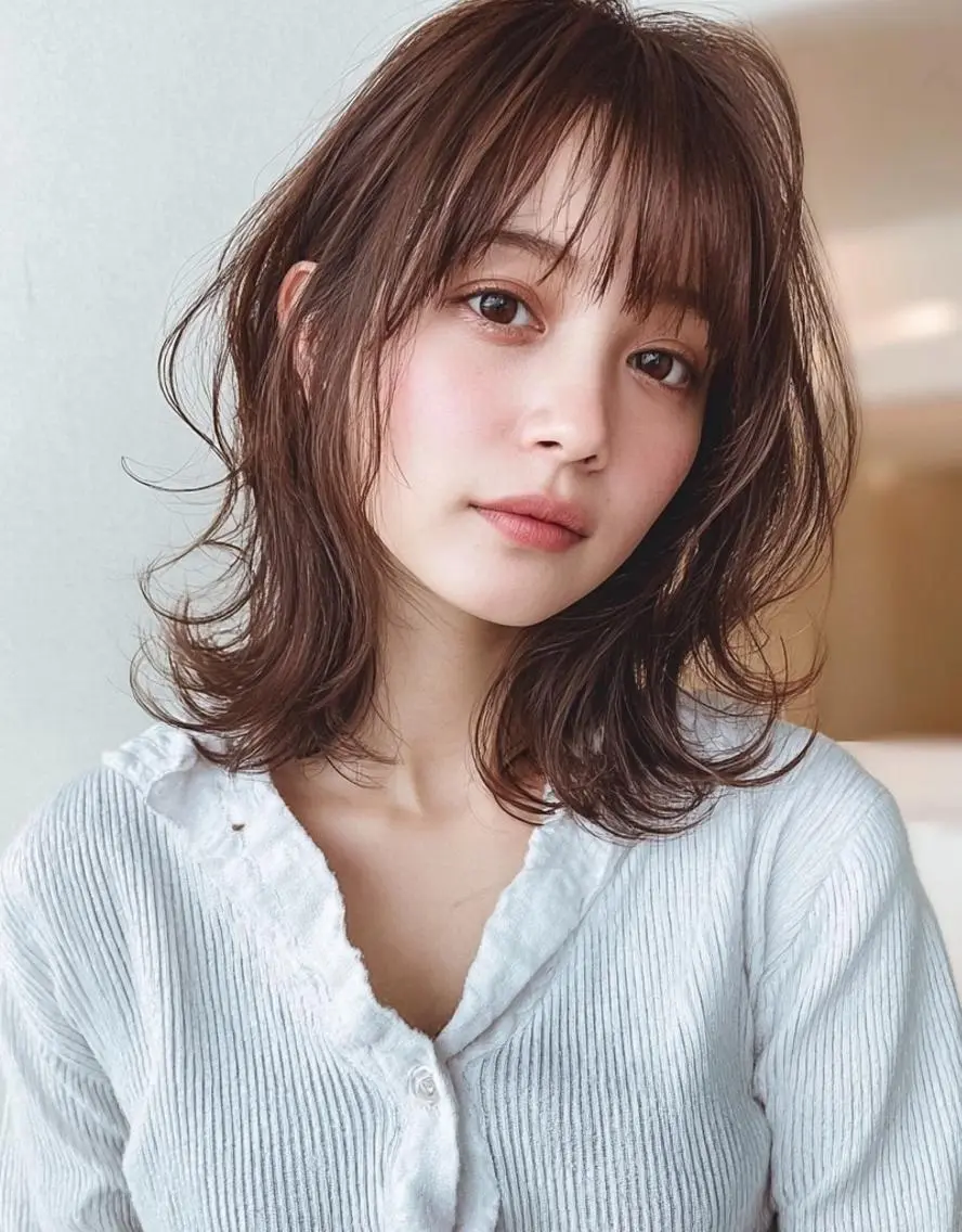 セミロング カラー デザインカラー✨ 透明感カラー菊地真保のヘアスタイル