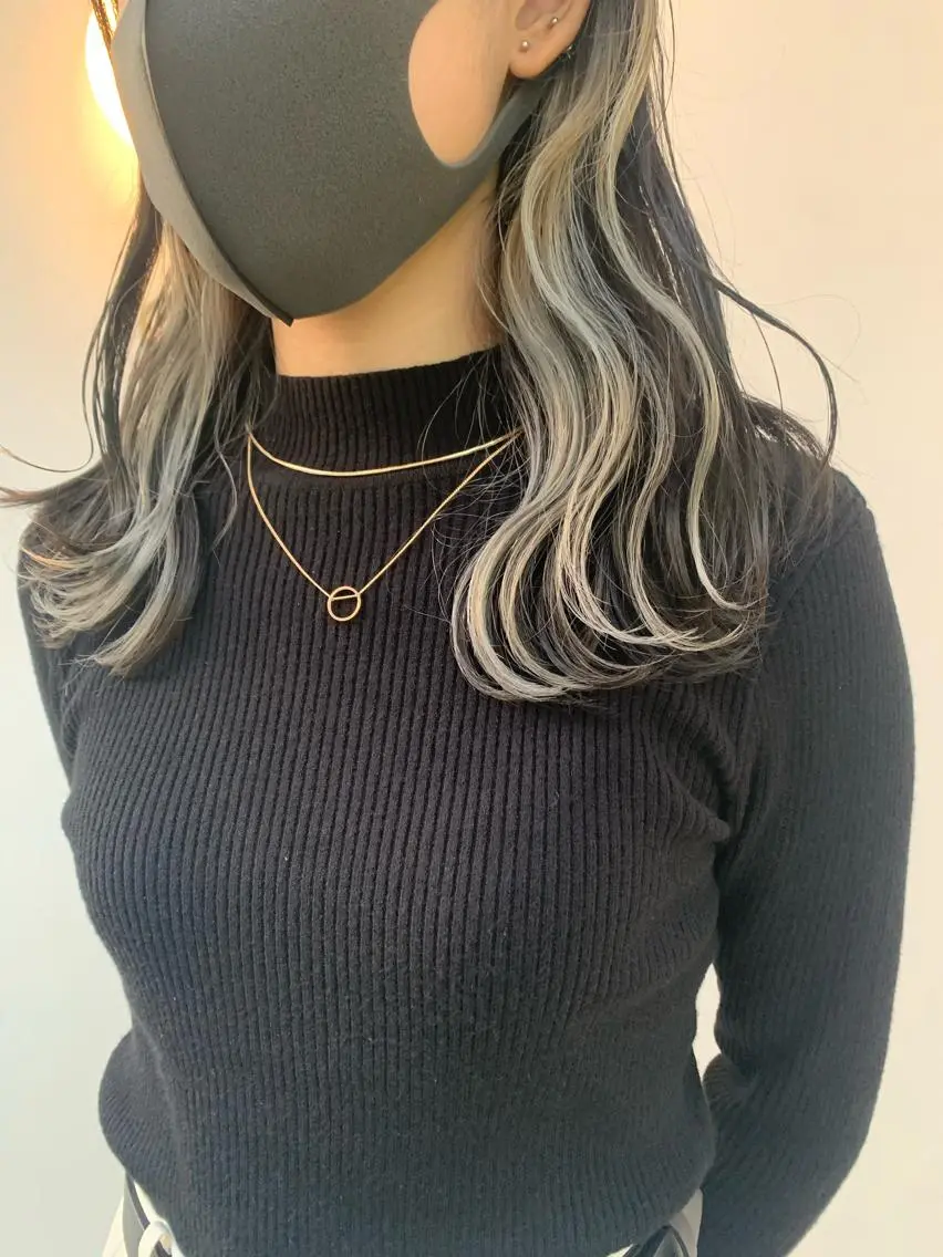 セミロング カラー アッシュ インナーカラー ヘアカラー 中目黒🌼 🌼ハナのヘアスタイル