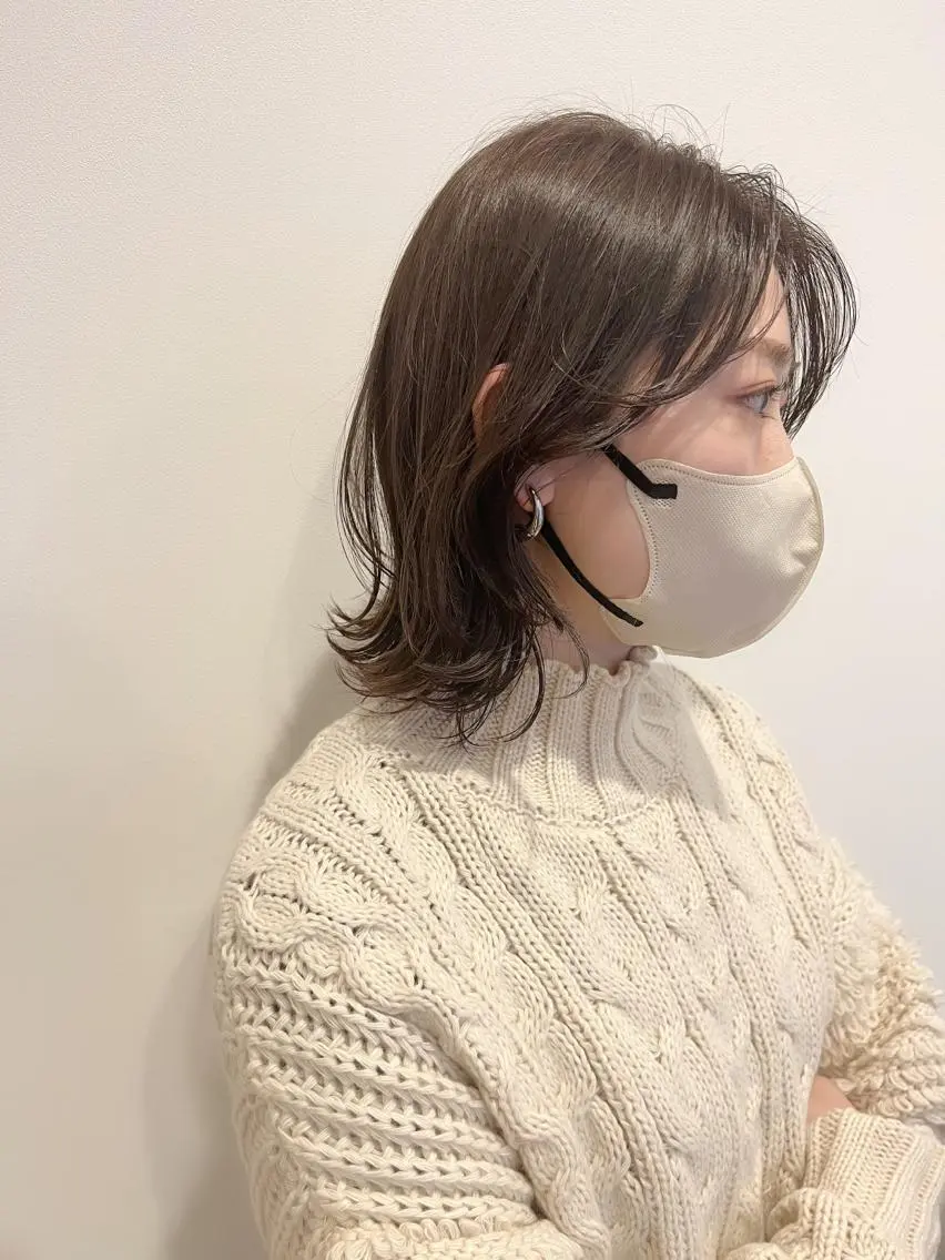 ミディアム ボブ くびれヘア カット 藤本 静香のヘアスタイル