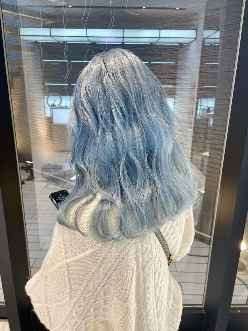 セミロング カラー ヘアアレンジ 🎀透明感カラー 韓国ヘア🎀mahoのヘアスタイル